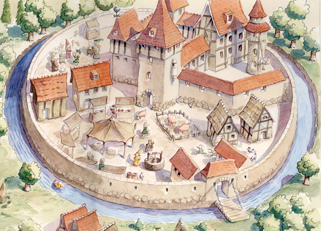 Ausschnitt des Wimmelbild Wasser im Mittelalter